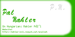 pal mahler business card